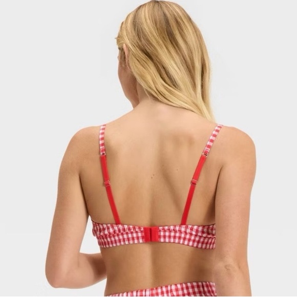 Colsie Women’s Red and White Gingham Check Bralette L - Picture 4 of 5